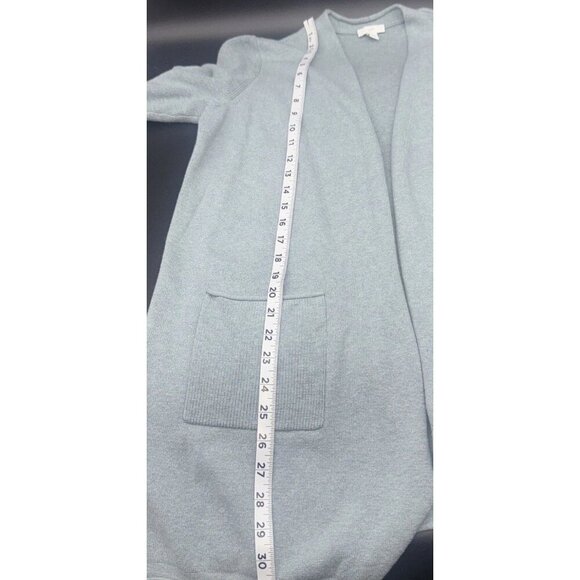 J Jill Women’s Green Open Front Long Sleeve Cardigan Sweater Sz Petite M Pockets - Picture 9 of 9